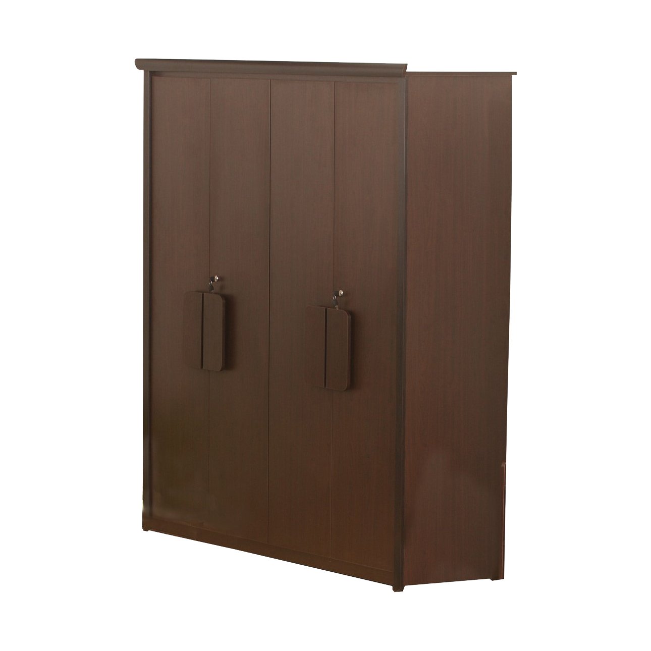 Four-Door Wardrobe (Honey Finish, Brown)-image-28