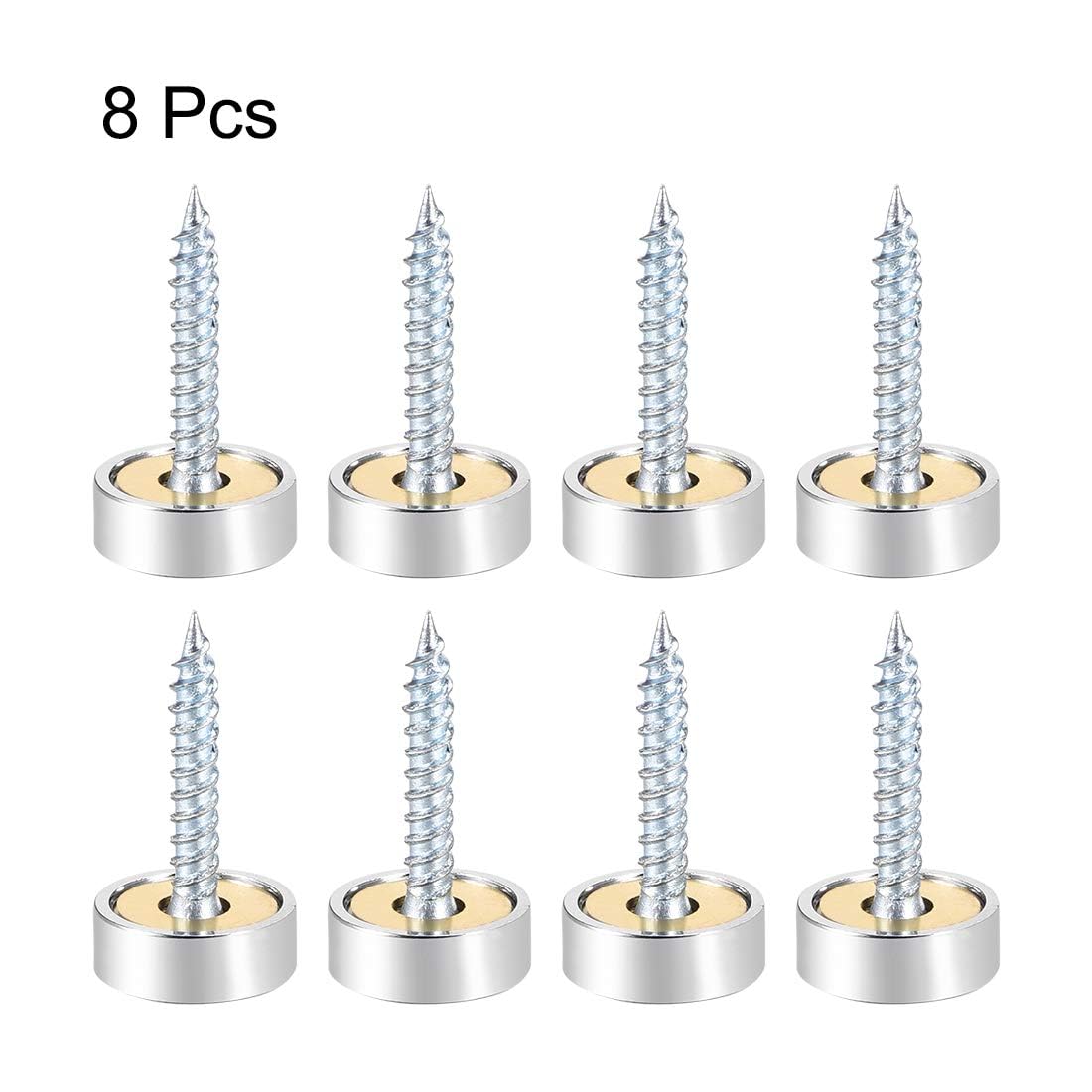 TOP-VIGOR 8Pcs Mirror Screws, 14mm brass Mirror Screws Cap Nail with Washers - Image 3
