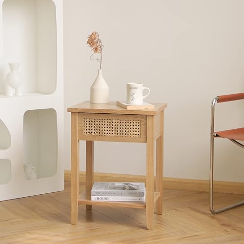 Best walnut and rattan nightstand and bedside table under $300