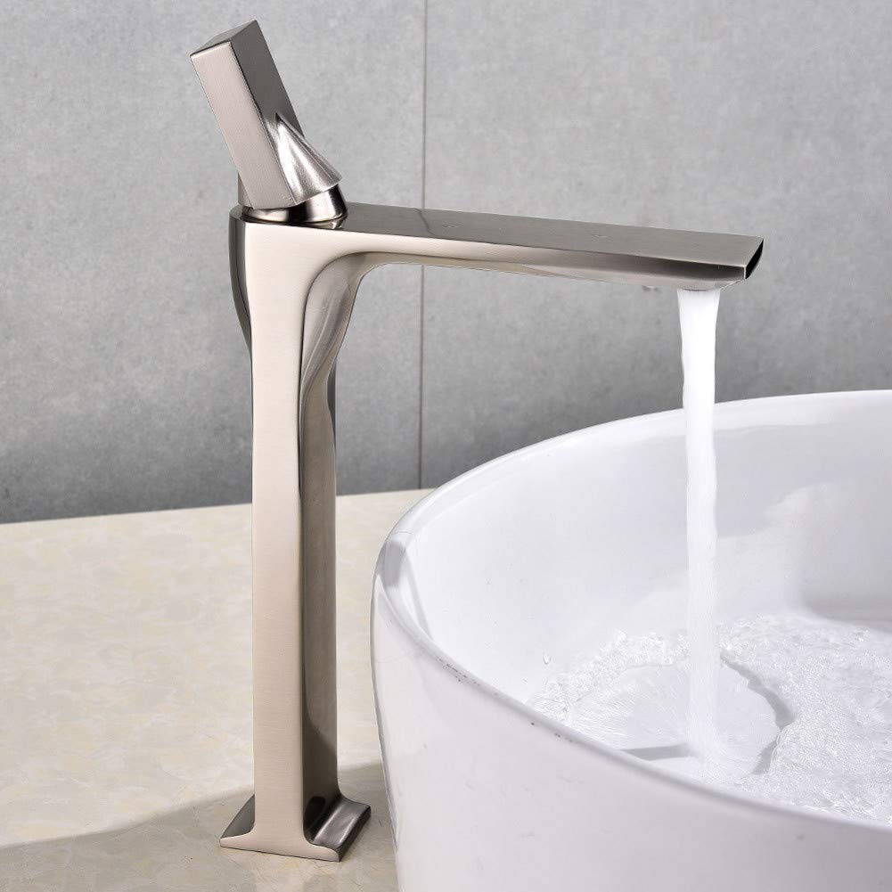 Grifo de baño de níquel LWX mezclador de agua fría y caliente de alta resistencia