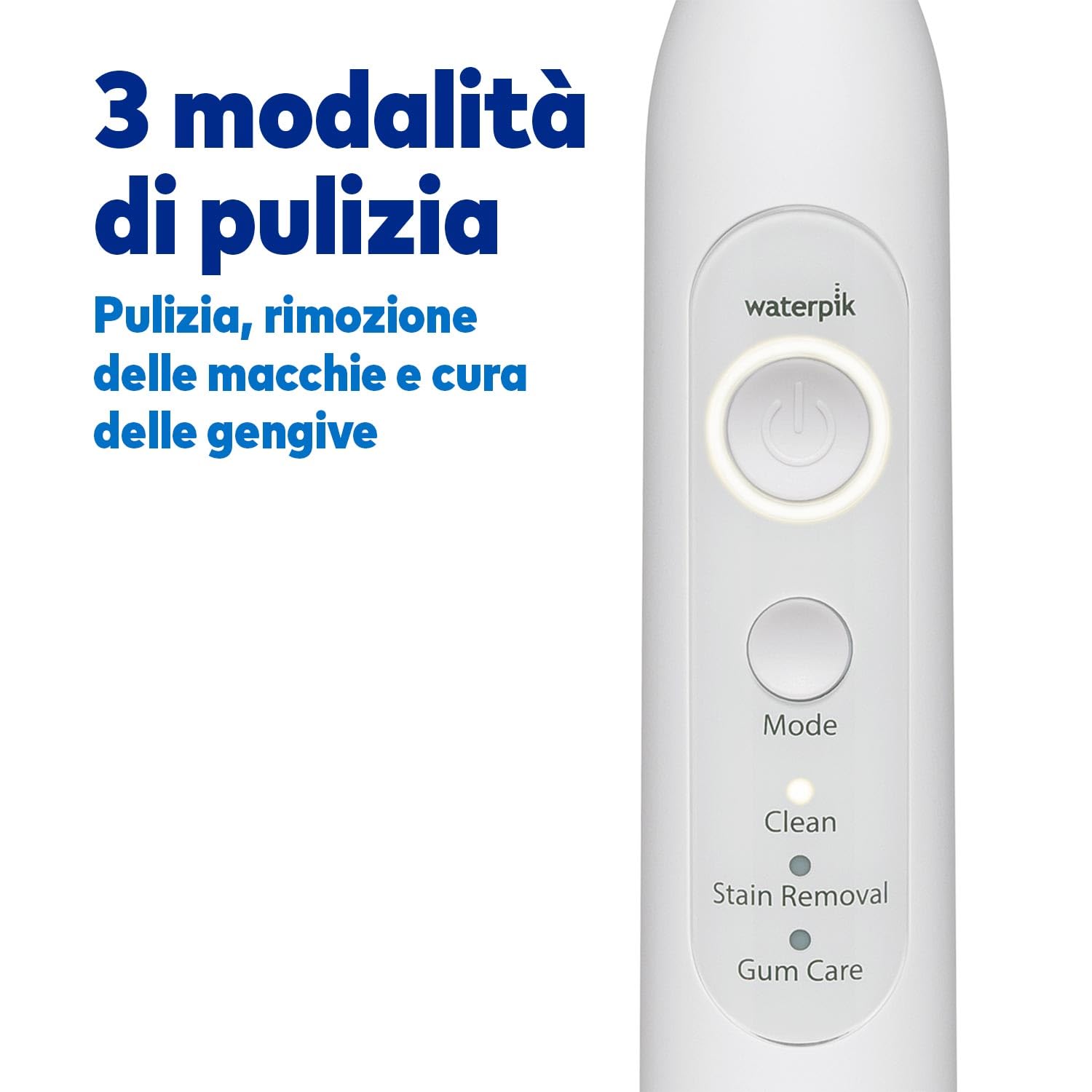 Waterpik Sensonic Spazzolino Elettrico Sonico, Bianco | Ricaricabile, Con 3 modalità, Custodia da viaggio, Caricabatterie USB