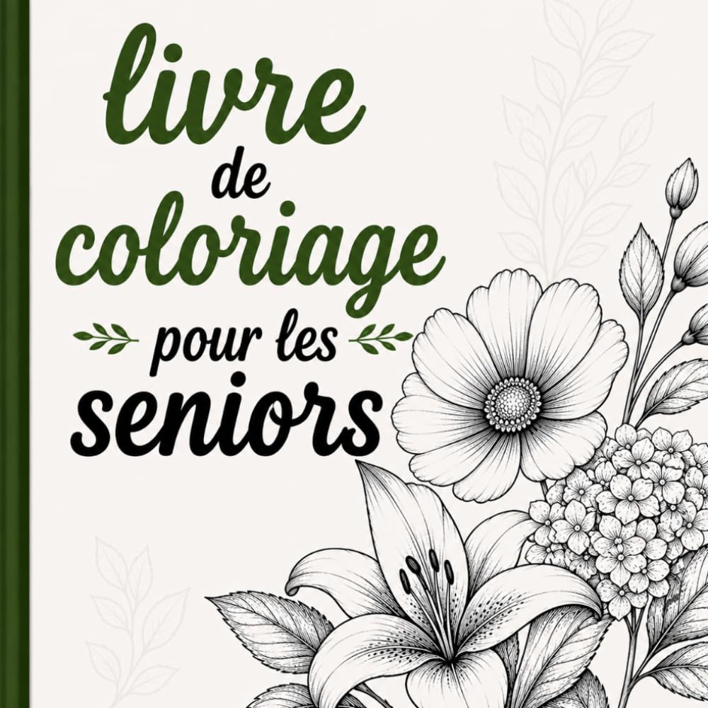 livre de coloriage pour les seniors : Un voyage artistique à travers des dessins élégants et apaisants .