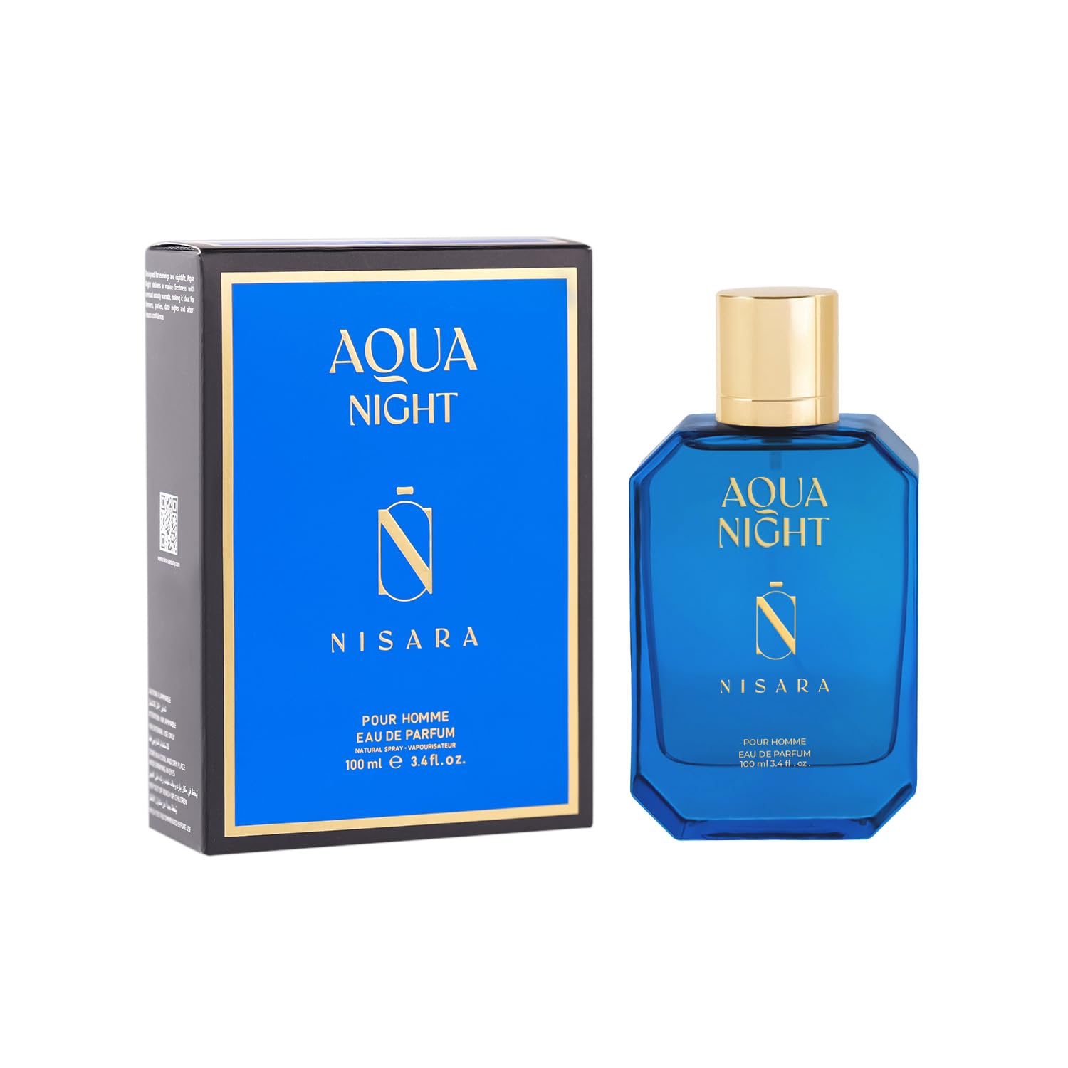 Nisara Aqua Night EDP Perfume for Men,100ml | Premium, Long Lasting Eau De Parfum | Fresh Aquatic Fragrance with Pineapple, Apple, Rose, Sandalwood & Musk Notes for Him 1