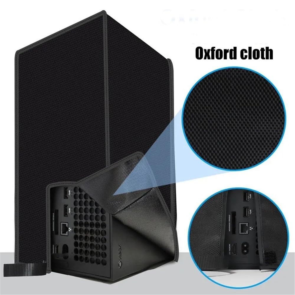 Cubierta antipolvo para consola Xbox Series X, funda protectora de tela Oxford, impermeable, a prueba de polvo, antiarañazos, para consola de juegos Xbox Series X, puerto de cable de fácil acceso