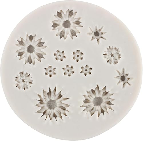 Miniatura 7 de MYPRACS Moldes de silicona para tartas de fondant, margarita, rosa, crisantemo y mini flores para decoración de pasteles de flores, decoración de