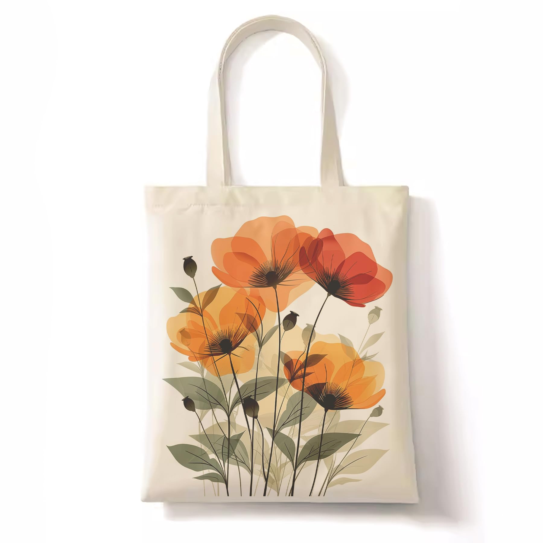 TeenFighter Aesthetic Canvas Tote Bag with Inner Pocket for Women - Durable Cotton Thick Totes for Shopping, Gym, Travel