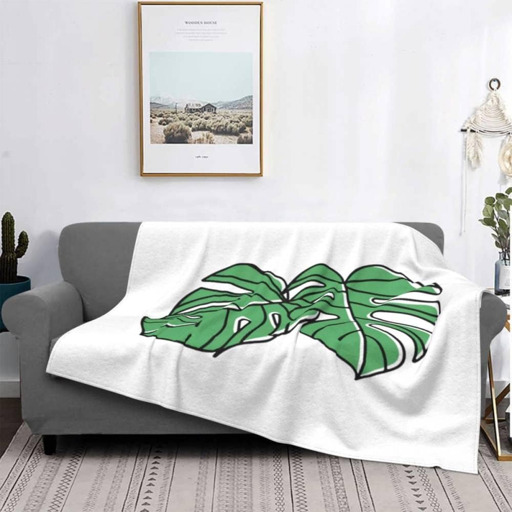 Nswad-Std Manta para Sofá - Franela Manta De Lana Tema Tropical Estampado De Hoja Verde Acogedor Suave Mullido Peluche Cálido Sofá Manta De Tiro Funda Sofás Grandes Camas Sillones S