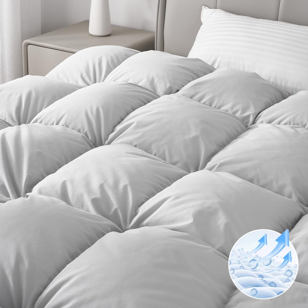 Amazon｜SNOWMAN 羽根布団 シングル ダウン10%混合ボリューム感と暖か