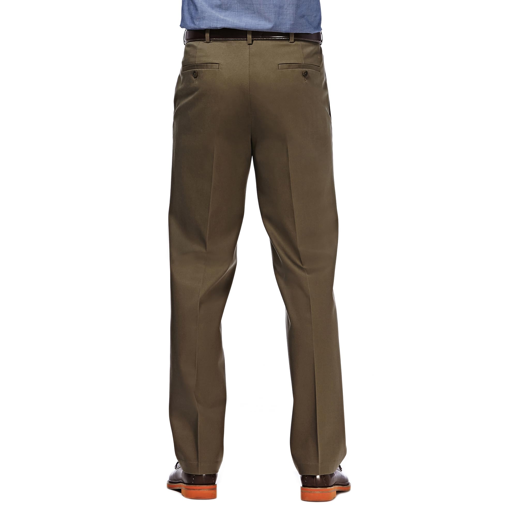 Haggar Premium No Iron Khaki Classic Fit Pleat Front Pant (Regular And Big & Tall Sizes) - Nieformalne spodnie Mężczyźni