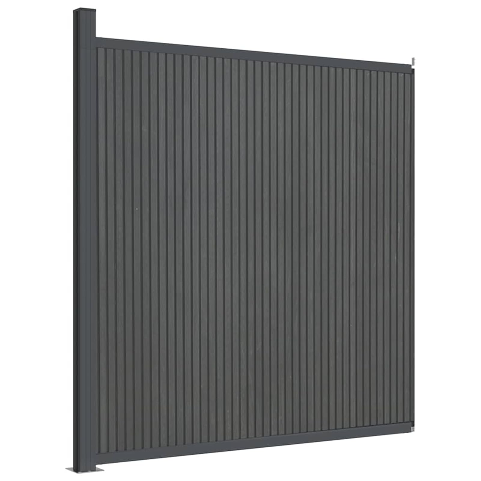 Zaunelement Grau, WPC Sichtschutzzaun 173x186 cm, Holz-Kunststoff-Verbundwerkstoff, Aluminium for Gartenzaun, Sichtschutz