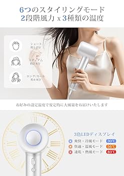 Gole マイナスイオン速乾ドライヤー Amazon | Gole ドライヤー 速乾 大風量ヘアドライヤー 1500W