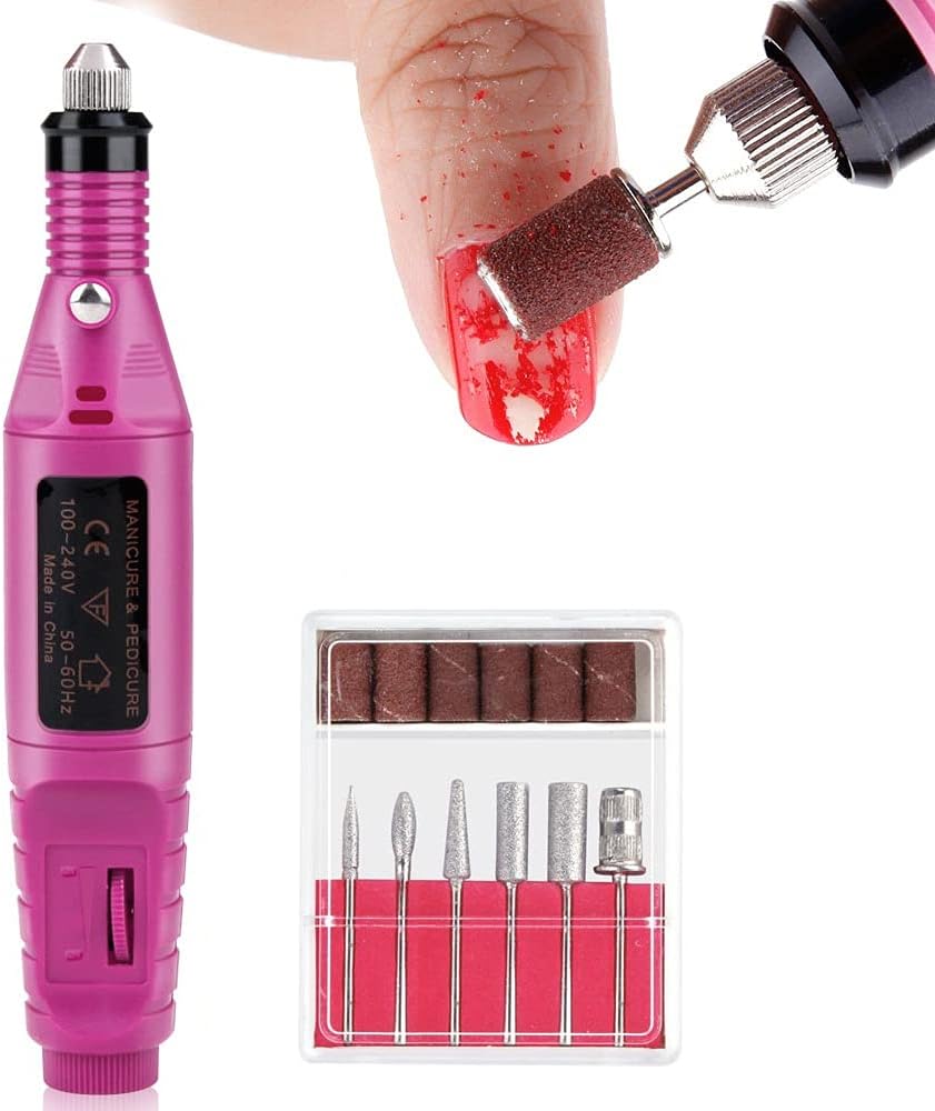 Professional Portable Electric Nail Kit, Electric Nail Drill, Acrylic Gel Remover Nail Tools，Pen Shape Finger Toe Nail Care Nail Polishing Machine Pedicure Machine Set