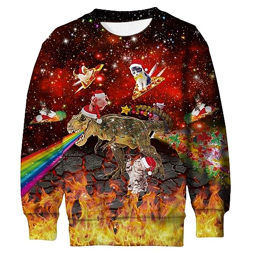 Kids Boys Ugly Christmas Sweater Fleece Sweatshirt 3D Funny
