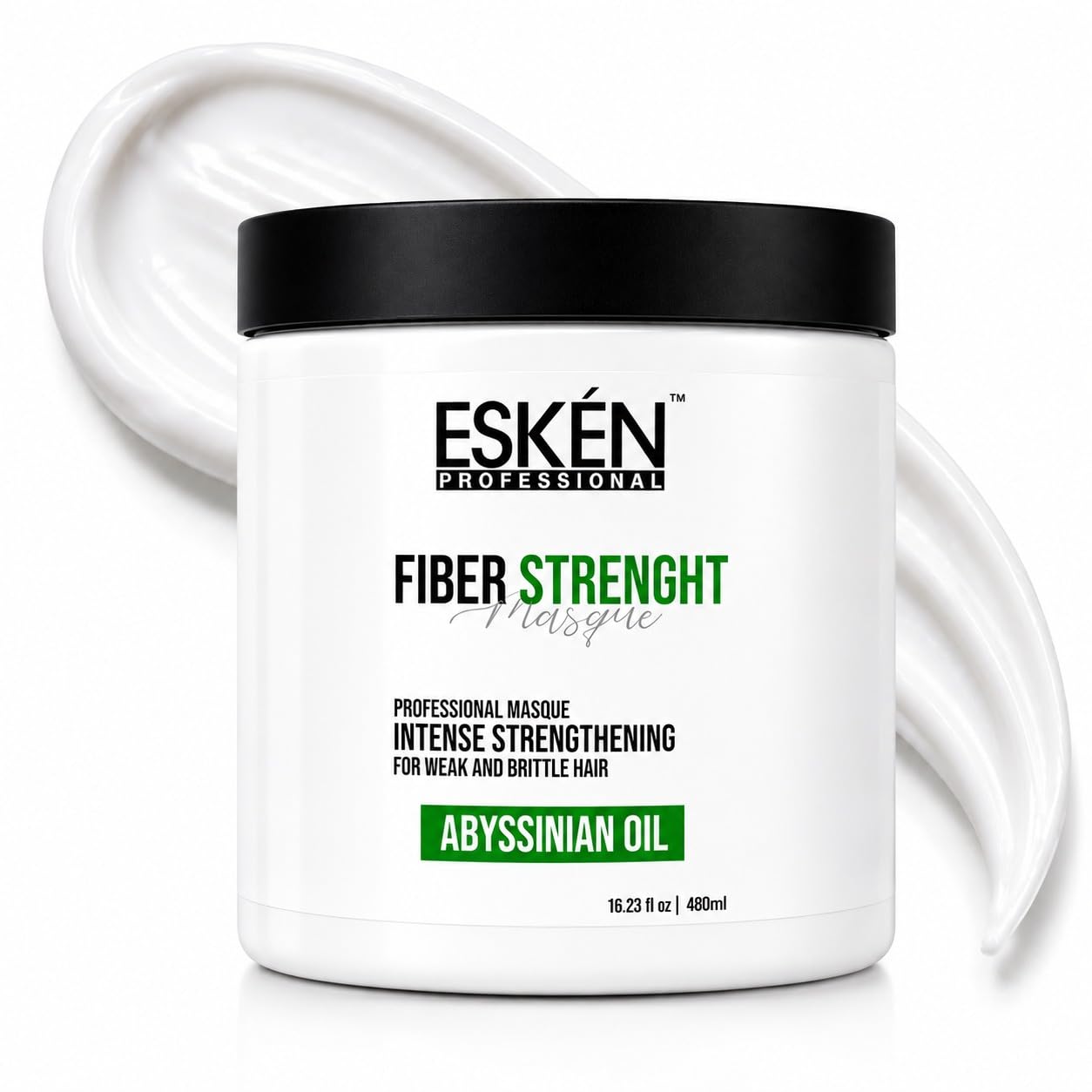 Eskén Professional Fiber Strenght Masque | Enriched with Abyssinian Oil for Intense hydration, Botanical Extracts for Weakened hair, Amino Acids to Reduce Breakage and Nourishing oils to Revive Hair from Root to Tip | For Weak & Brittle Hair | For Men & Women | 480ml-image-34