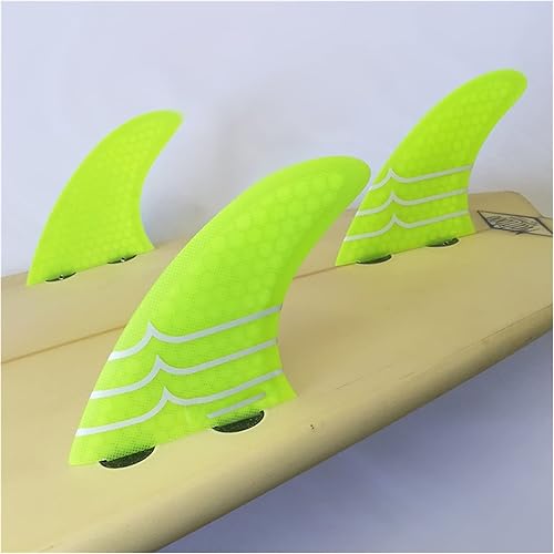 Bevve Aleta de cola de tabla de surf, 3 piezas fluorescentes para tabla de surf, hélice de surf, juego de tres aletas SUP para tablas de surf y