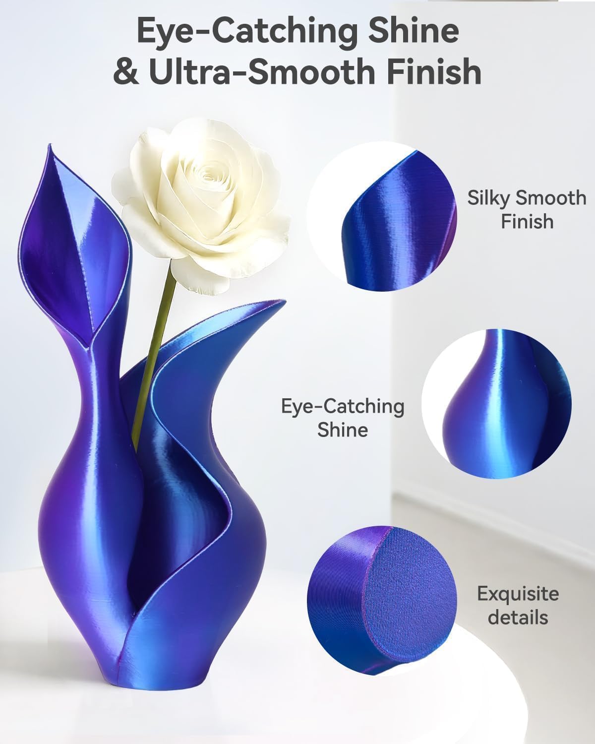 Epelay 3D Printing Filament Bundle, Silk PLA Printer Filament 1.75mm, Shiny Dual Color Change, Neatly Wound Bundle, 4 x 250g Spools for FDM Printers - Image 5