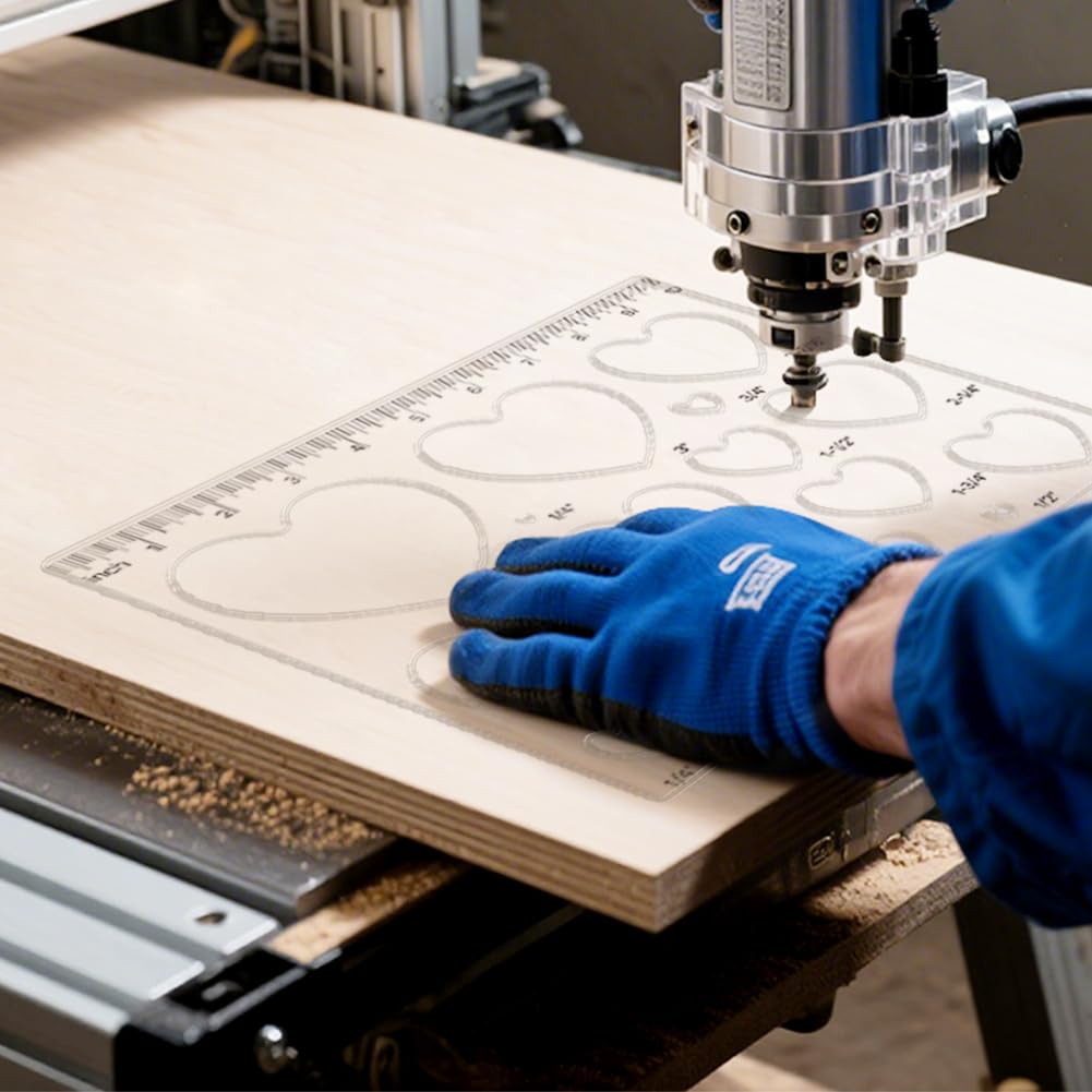 Acryl-Fräs-Vorlagen für Holzbearbeitung, Herz-Inlay-Vorlage, dekorative Frässtiftschablone, Kreisschablone zum Zeichnen, Schnittführung, Inlay-Werkzeuge, Zubehör, 2 Stück