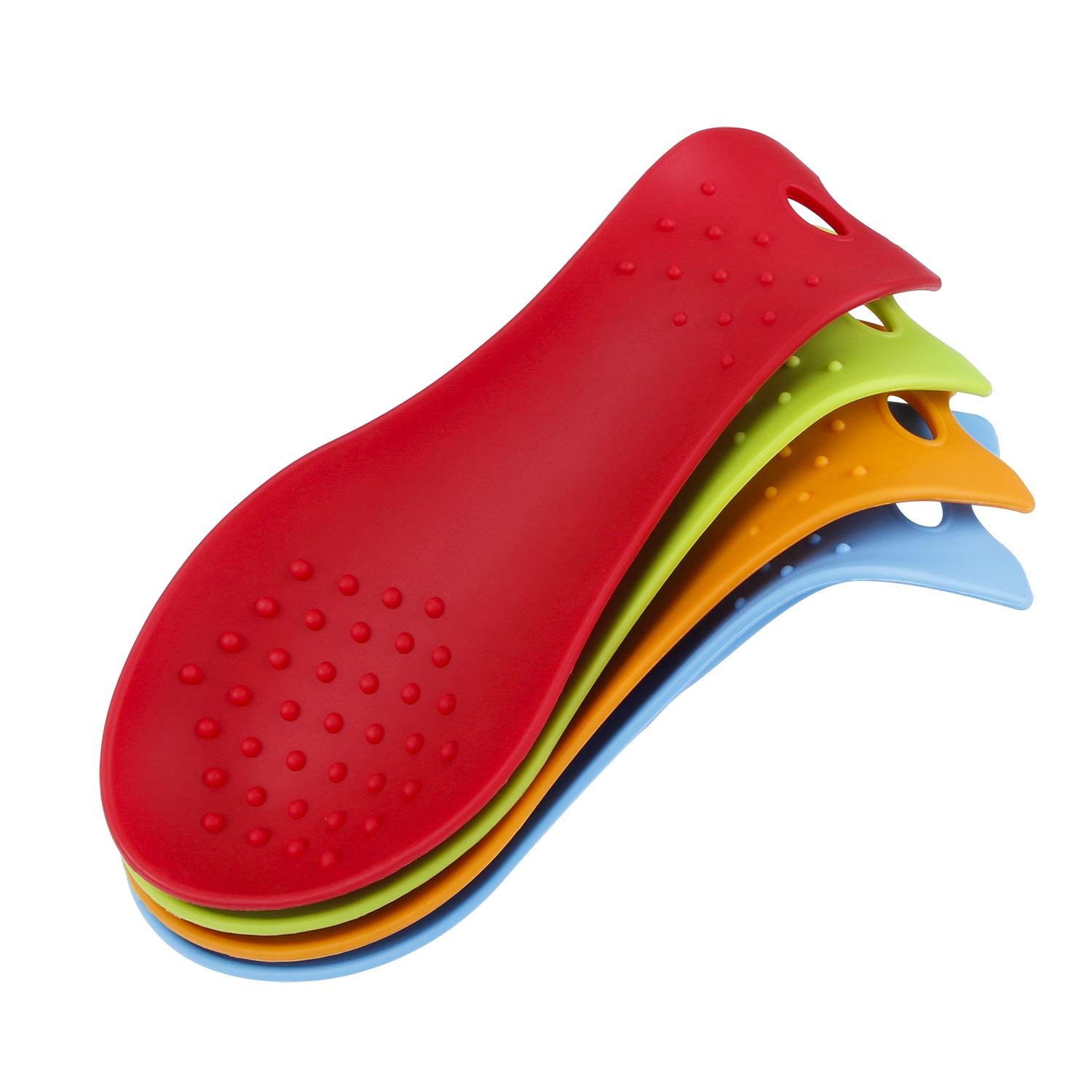 Repose-cuillère en silicone pour cuisinière, lot de 2, rouge