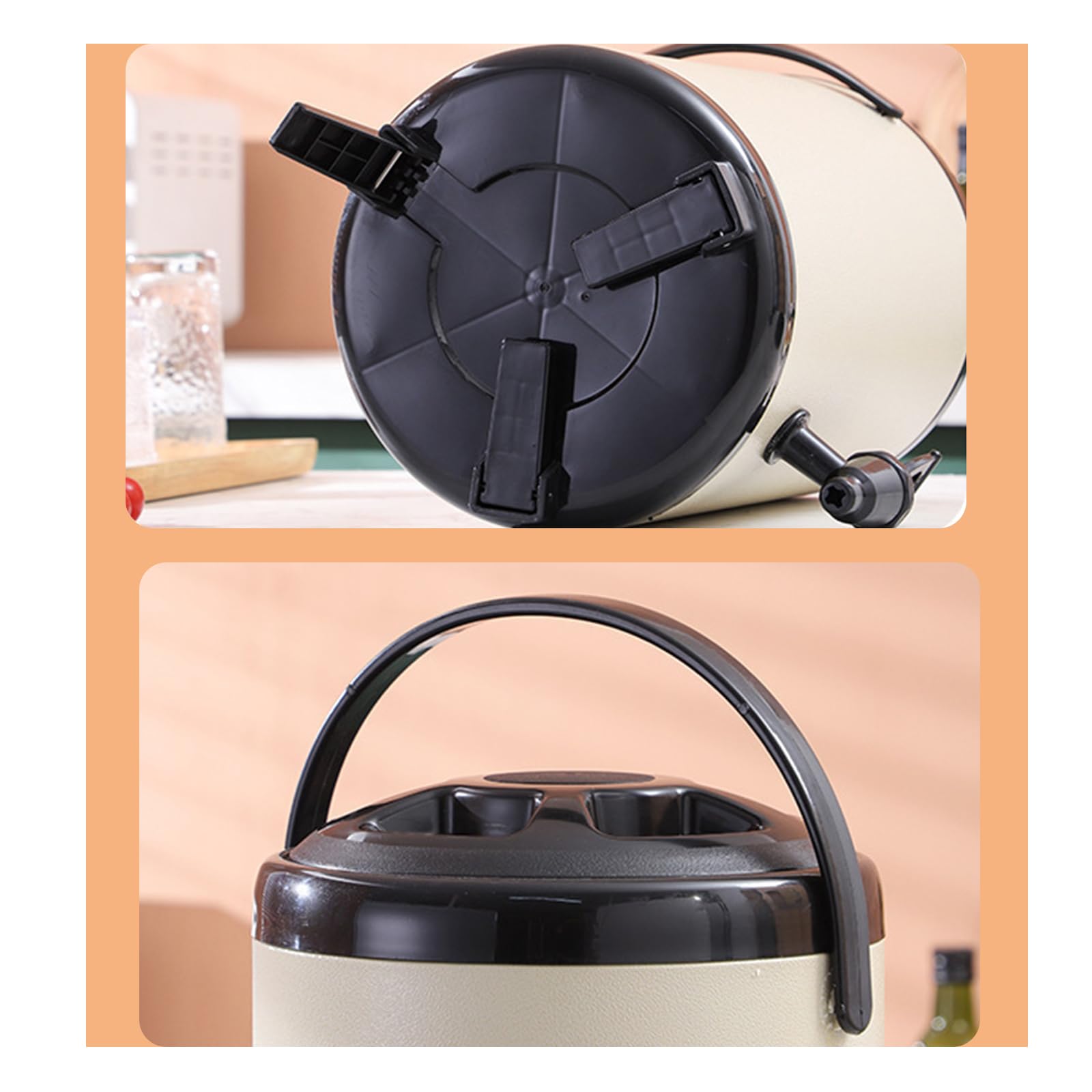 Getränkespender aus Edelstahl, isolierter Getränkebehälter mit Zapfhahn für Kaffee, Tee, Saft, Partys, 6 l