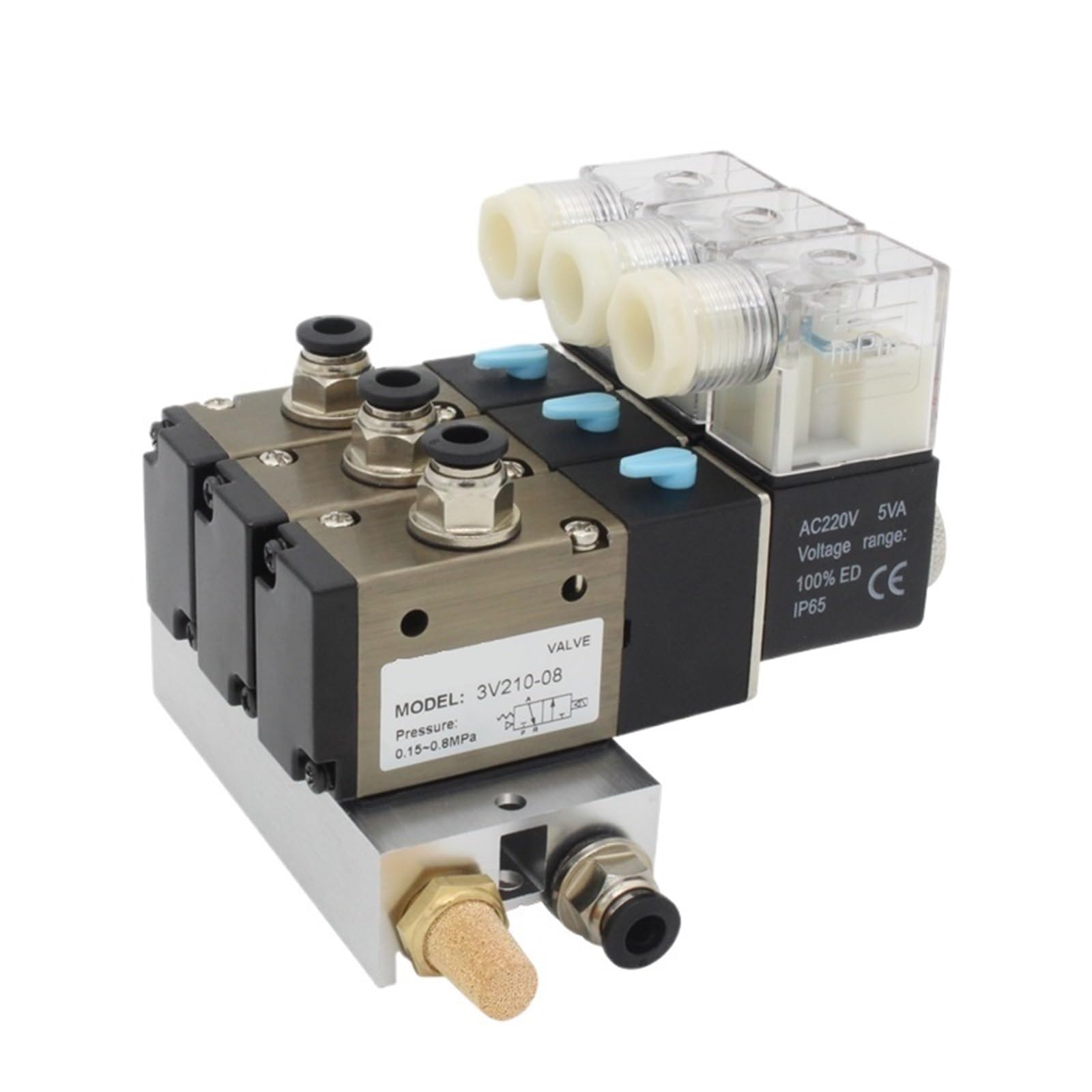 Collecteur d'électrovanne pneumatique 3 ports 8 stations embase DC24V raccords 10mm