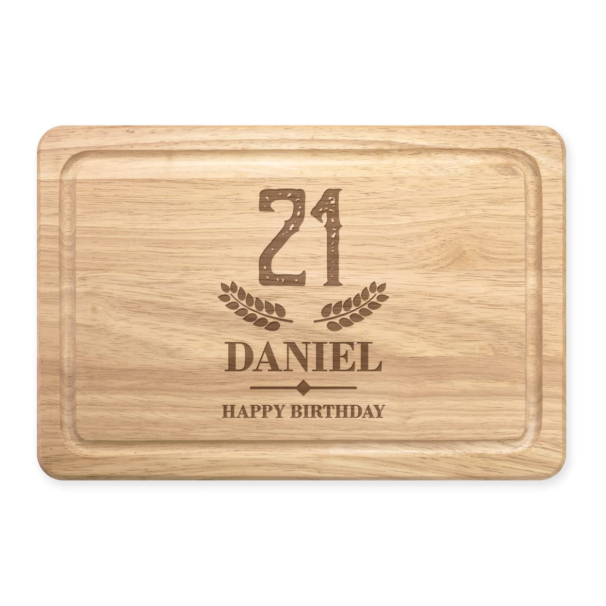 Personalised Chopping Board Age Happy Birthday Wheat Any Name Wooden Meat Serving Board Custom