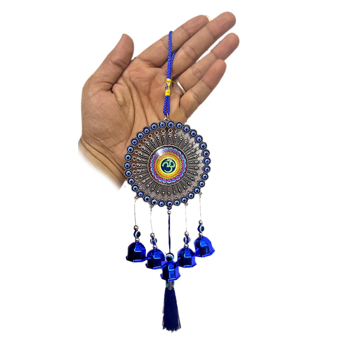 DT DECTONE Lucky OM Hanging Ornament Amulet for Car, Home and Office for Protection and Blessing Evil Eye with Wind Shine