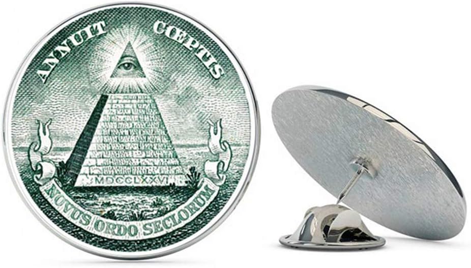 NYC Jewelers All Seeing Eye Money Dollar Masonic Seal Metal 0.75" Lapel Hat Pin Tie Tack Pinback