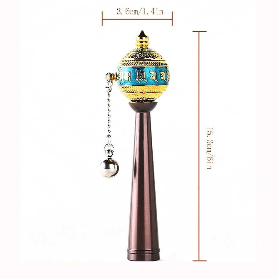 チベット マニ車 （ブラウン） Amazon｜手回し仏教マニ車 チベットマニ車 仏教マニ車 手持ち