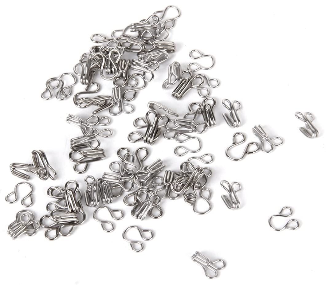 Kavya Craft Present Bra Hooks and Eye (Made of Brass) for Ladies Blouses, Dresses, chudidars, Childrens’ Dresses, Frocks, Gowns, etc. (Pack of 100+100)