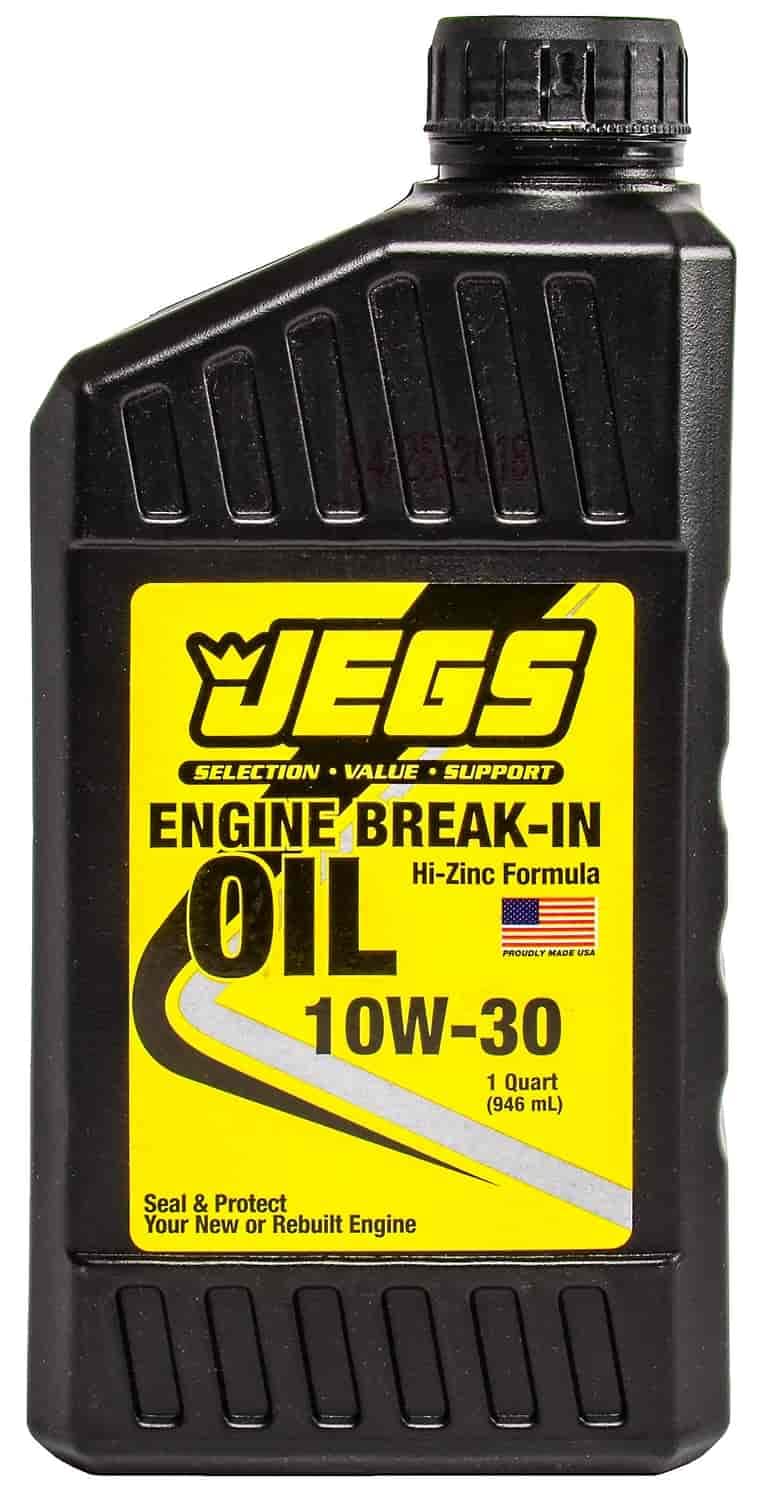 JEGS 6-Quart Engine Break-In Oil Kit | 10W-30 | High Zinc Formula - ZDDP | Made In USA | Guarantees Separation Of Critical Mating Surfaces