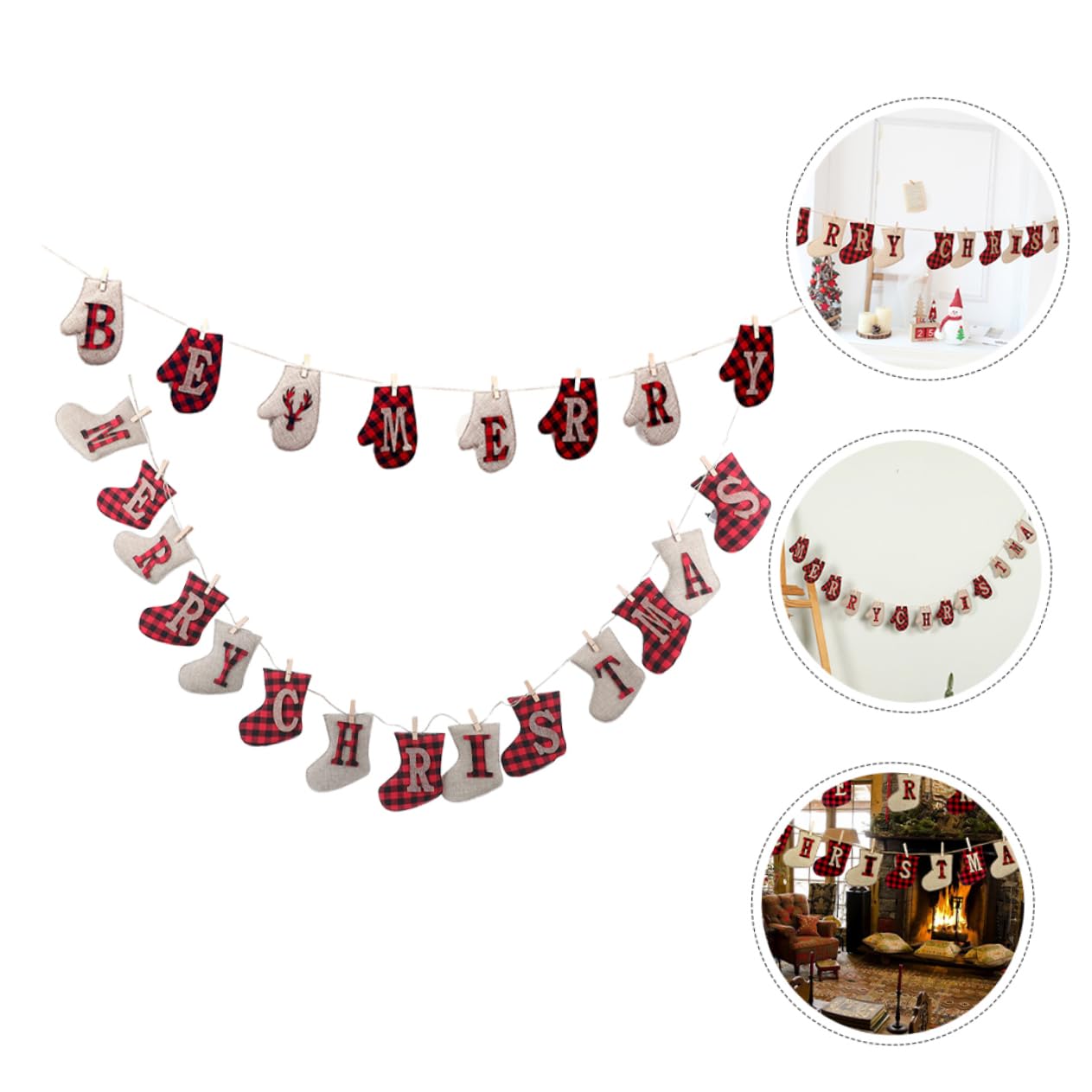 RORPOIR Merry Christmas Banner Large Christmas Stockings Decor Silver Decorations