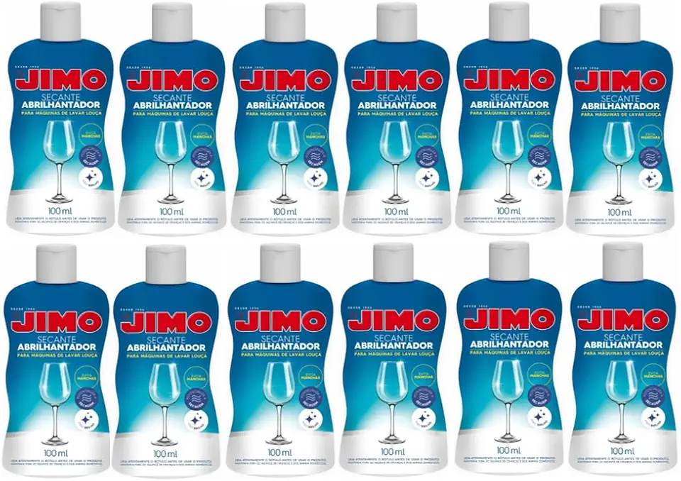 Kit 12 Un Secante Abrilhantador 100ml Para Lava-Louças