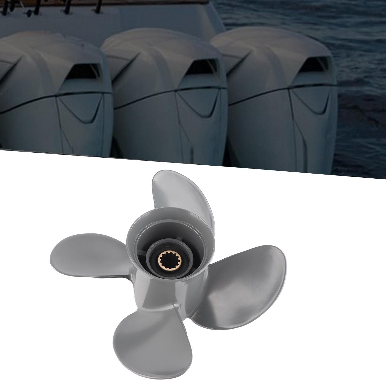 Eliche-, Yctze, Fuoribordo Ad Alta Spinta in Lega di Alluminio 4 Pale Motore Adatta per Sostituzione Dell' Motore Fuoribordo 35-60 HP