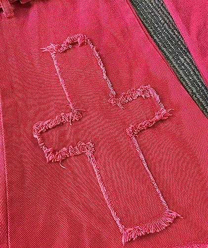 xxxiticat Women's Pink Calf Sock Sleeve Solid Splice Lace Up Bandage Cross Leg Warmer Lokita Y2K Fringe Denim Legsleeve3