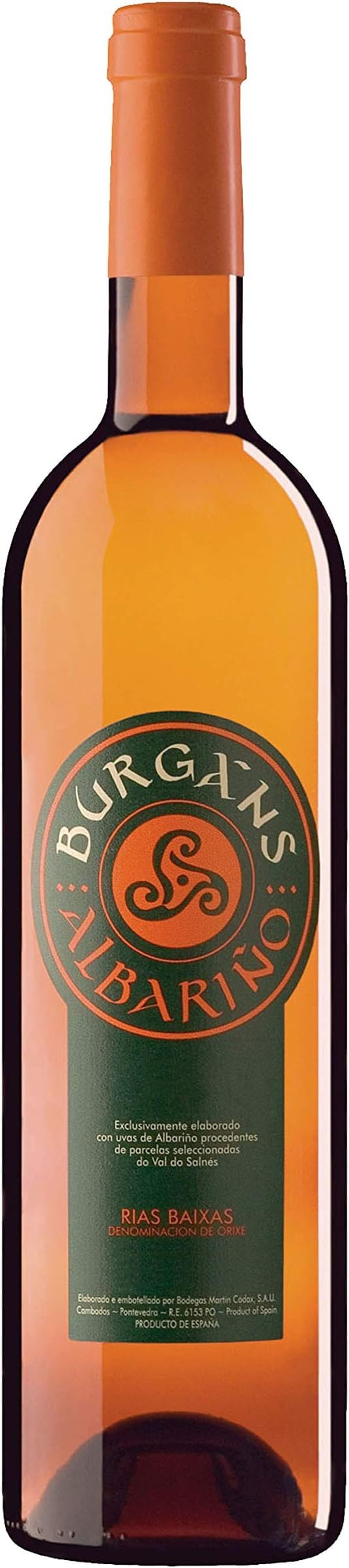 Burgáns Vino blanco albariño D.O. Rías Baixas - 750 ml (Paquete de 6)