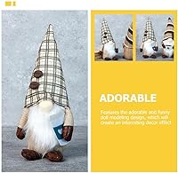 Vista 5 de Decoración navideña de gnomos de café para el hogar, 2 gnomos de Navidad para cafetería, figuras coleccionables enanas hechas a mano, muñeca