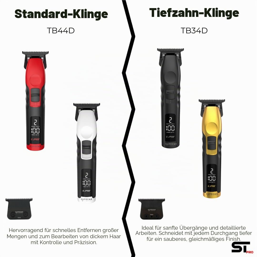 Supreme Trimmer 2Spee ST622 – Cordless Beard & Hair Trimmer for Men | 2-Speed Motor, 180 Min Runtime, Zero-Gap Adjustable Blade, Digital Display, Removable Blade Design, Gold