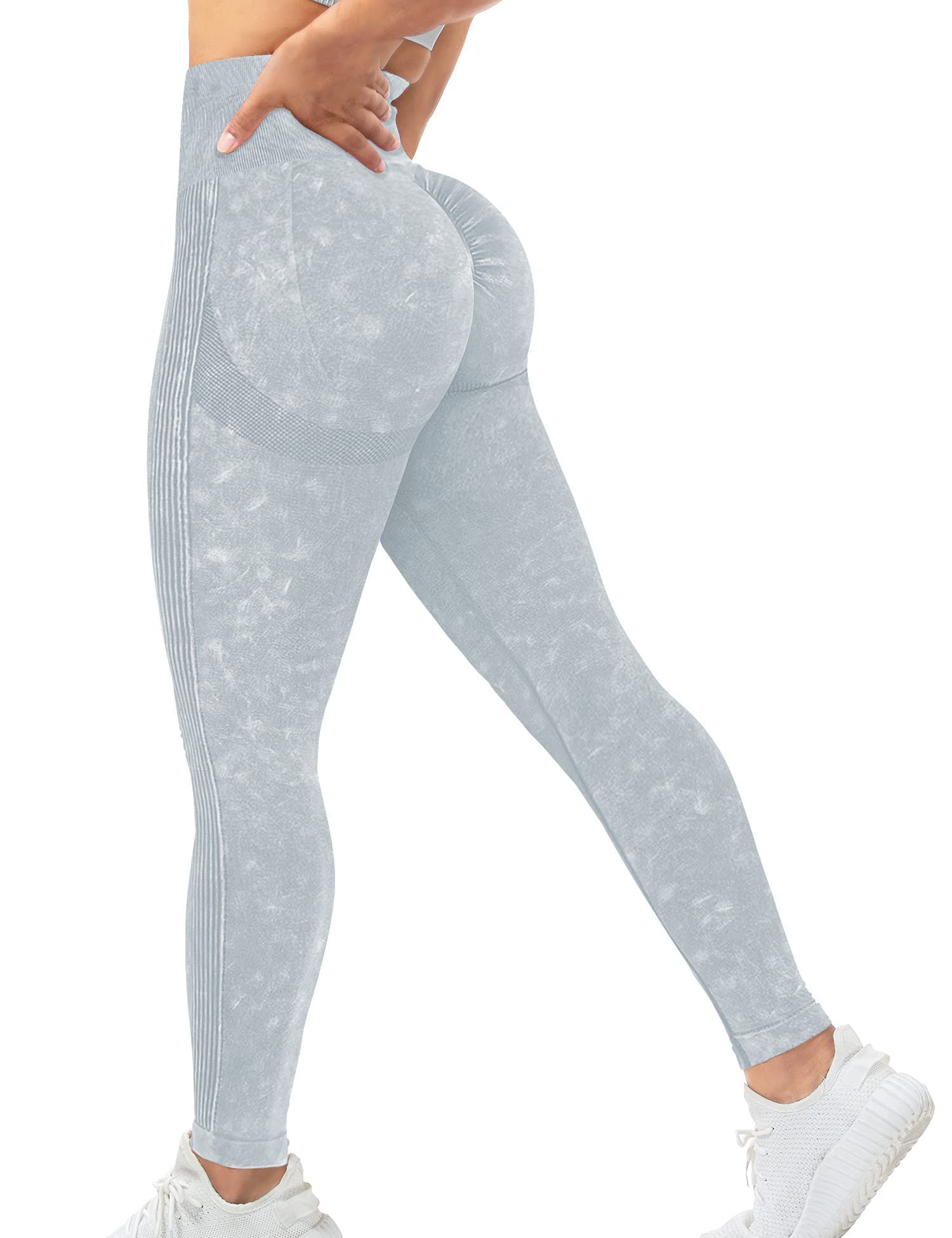 Vozobi Tiktok Trending Leggings Women's High Waist Smile Contour Booty Leggings Scrunch Butt Lift Workout Seamless Yoga Pants — view 81