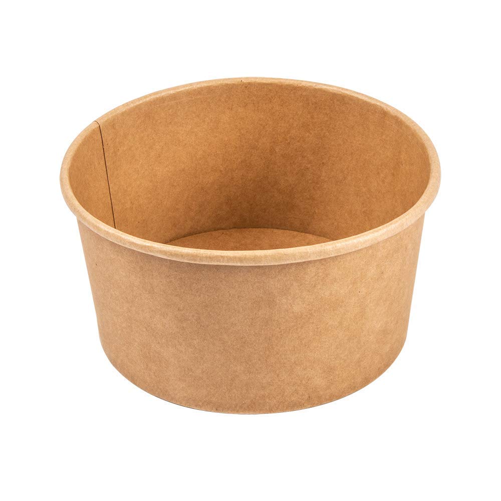 García de Pou 50 Unités - Pots Saladiers 1000 ml - 33,3 oz 300 + 18 Pe g/m2, 15/12,9 x 8 cm Naturel Kraft