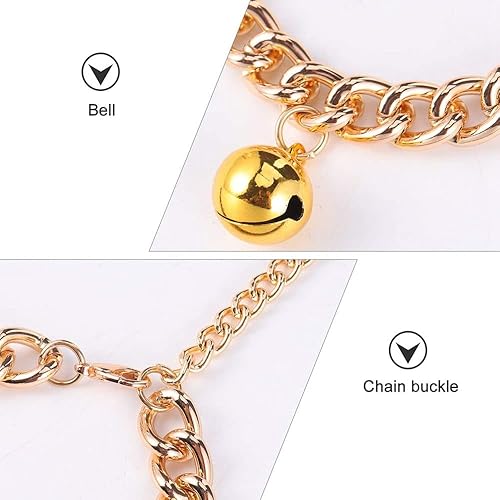 Miniatura 6 de Perro pequeño con campana de moda prémium para bulldog francés, cachorro, gato, accesorio para mascotas, cadena para perro, collar de oro para