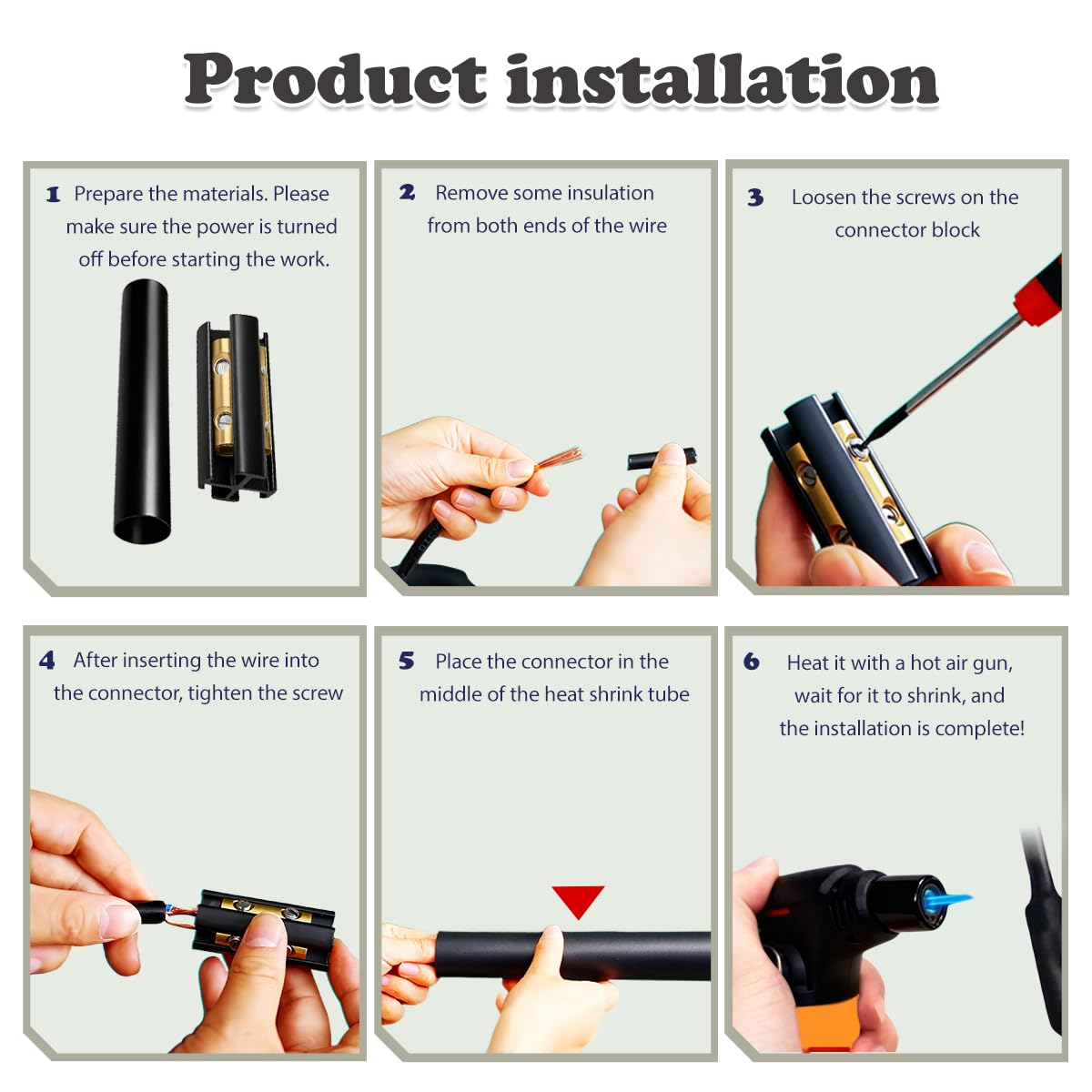 4Pcs Underground Wire Splice Kit Suit for 14/3 to 8/3 Range Direct Burial Uf Wire Electrical Repair Handle up to 600V Maximum with Heat-Shrink Connector & Tubes Heavy-Duty Electrical Repair