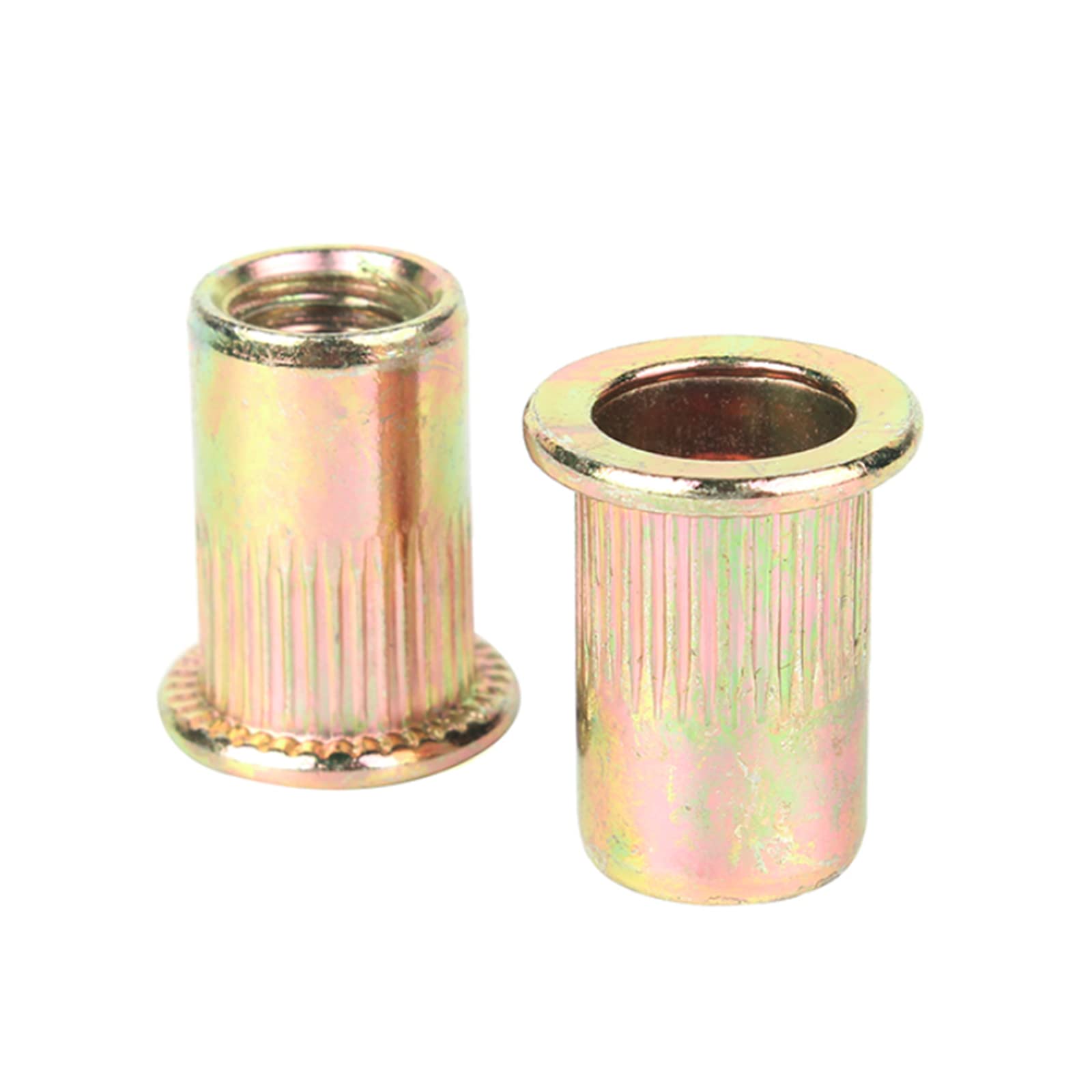 #10-24 Rivet Nuts Zinc Plated Carbon Steel Threaded Insert Nut Nutsert Rivnuts, 100Pcs 1