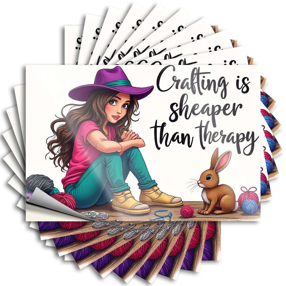Stickers Necessities | Tall Tumbler Crafting is Cheaper Than Therapy. for Texas(6X9CM)