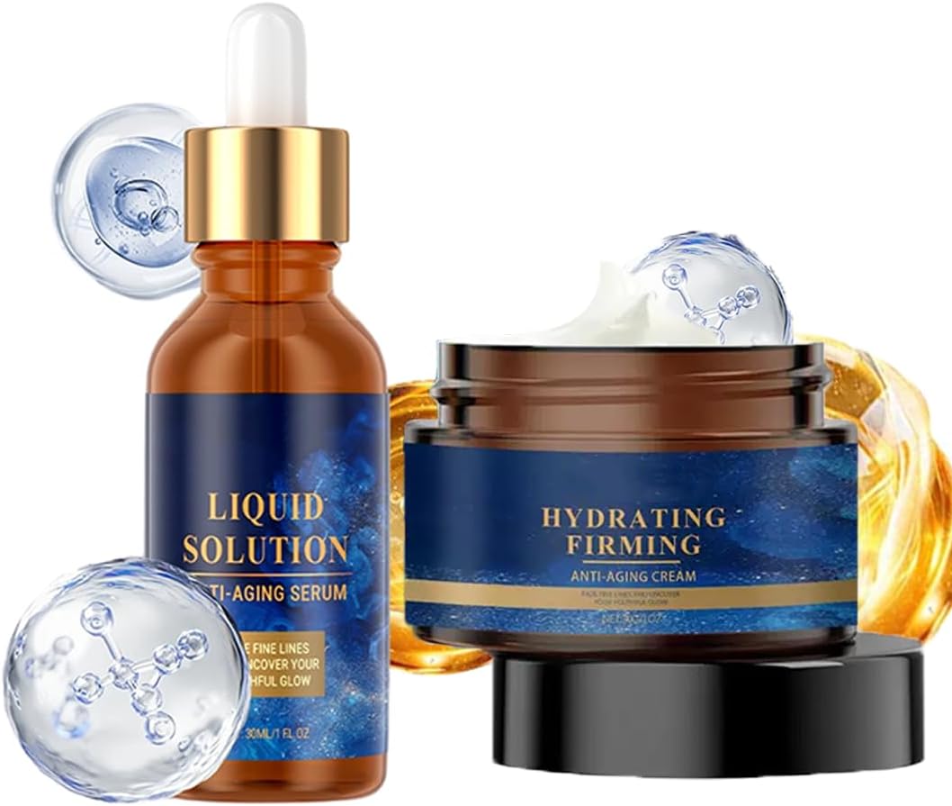 2pcs Olavita Serum,Olavita Liquid Solution anti Aging S-erum,Liquid Solution Serum & Wrinkle Cream，for Youthful Skin – Hydrating, Firming, Brightening, Reduces Fine Lines & Wrinkles