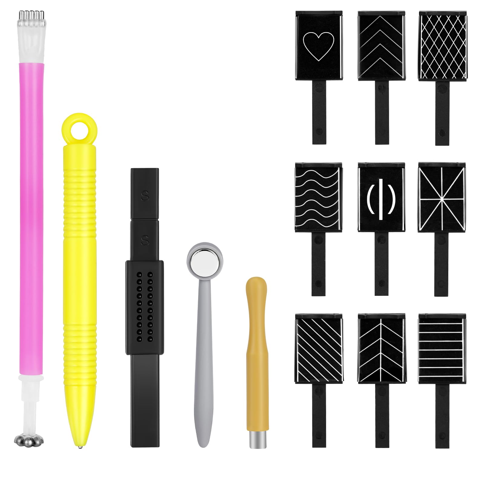 Cat Eye Magnet Set, 14Pcs Nail Magnet Tool Set, Double-Head Strong Suction Nail Magnet Sticks, 3D Magnetic Cat Eye Effect