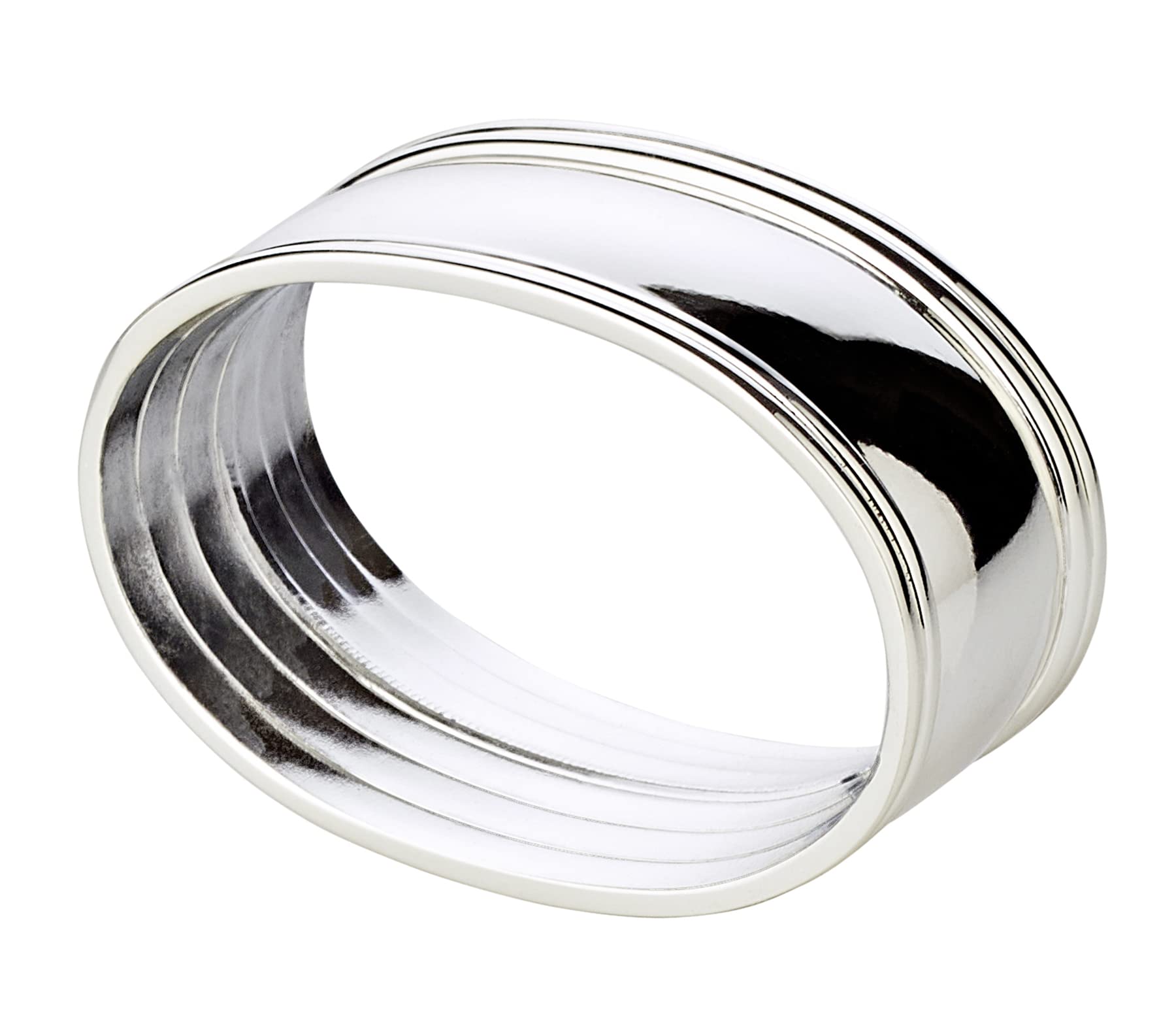 EDZARD 6er Set Serviettenring Faden, Länge 6 cm, edel versilbert, anlaufgeschützt