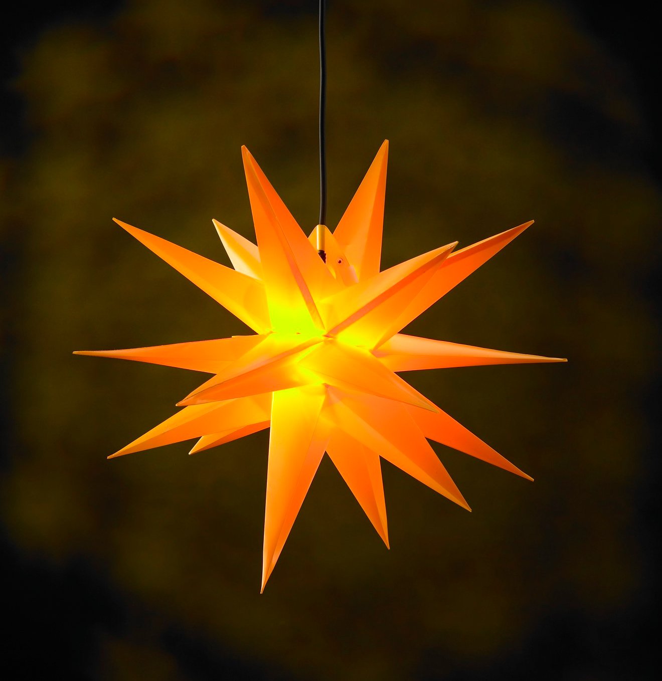 LED WEIHNACHTSSTERN 3D XXL 100 cm INKL. LED-LEUCHTMITTEL (auswechselbar) | Faltstern Außenstern Adventsstern wetterfest für außen und innen 4m Kabel von Dekowelt (Gelb)