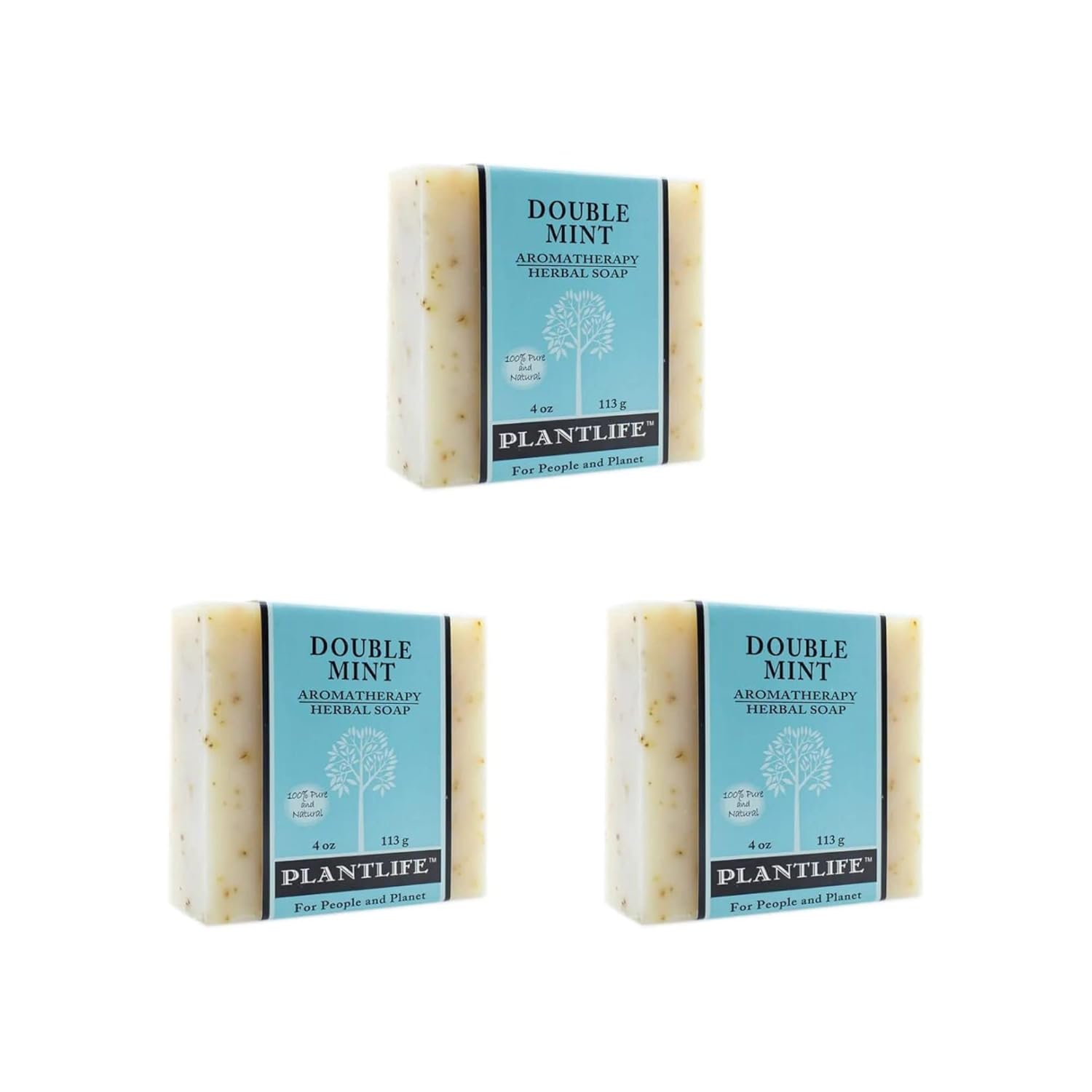 Plantlife Double Mint 3Pack Bar Soap Moisturizing and
