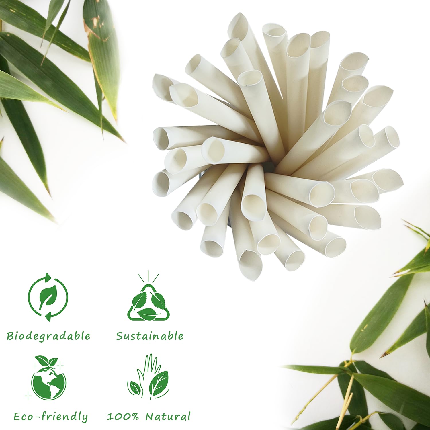 180 Pack Wide Bamboo Bubble Tea Straws 10mm, Disposable Jumbo Smoothies Bamboo Fiber Straws for Drinking Boba Milkshakes and Beverage - Image 4