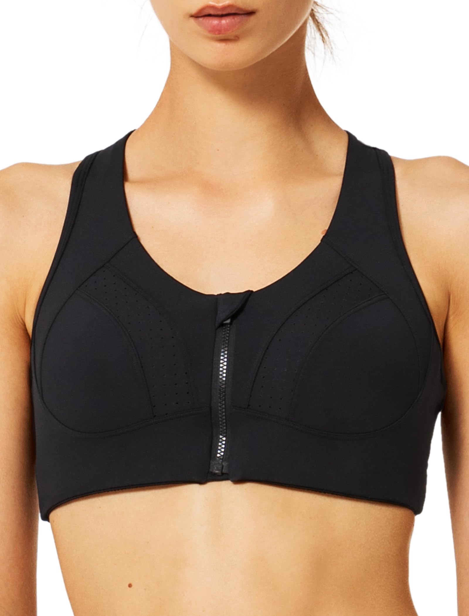 Yvette Reggiseni Sportivi ad Alto Impatto per Donne Chiusura Lampo Frontale Seni Grandi